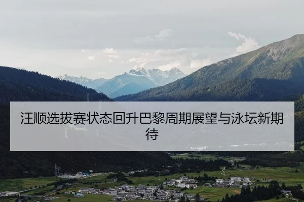 汪顺选拔赛状态回升巴黎周期展望与泳坛新期待